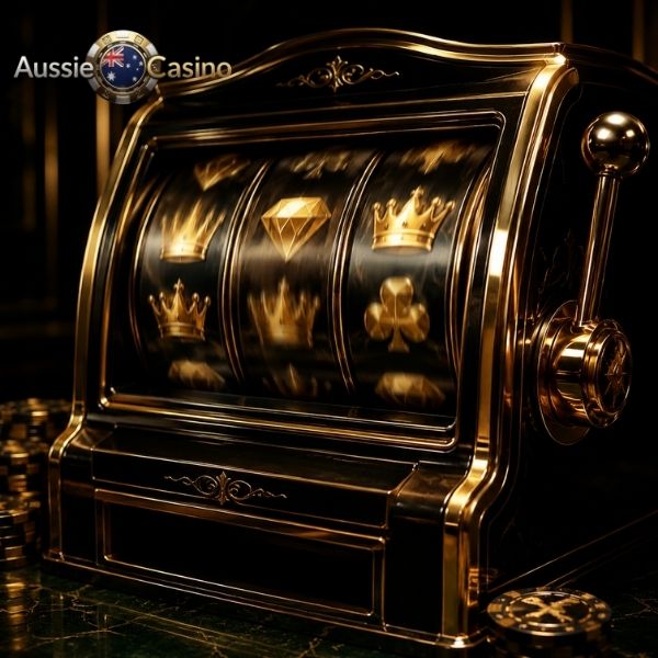 Free spins on a black and gold slot machine