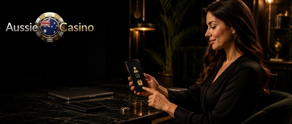 Aussie Casino Online bonus review on smartphone