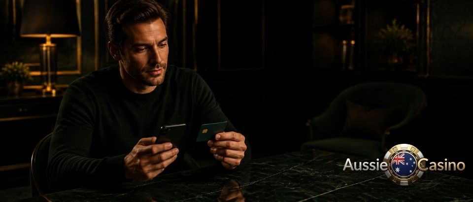 Man choosing casino payment method