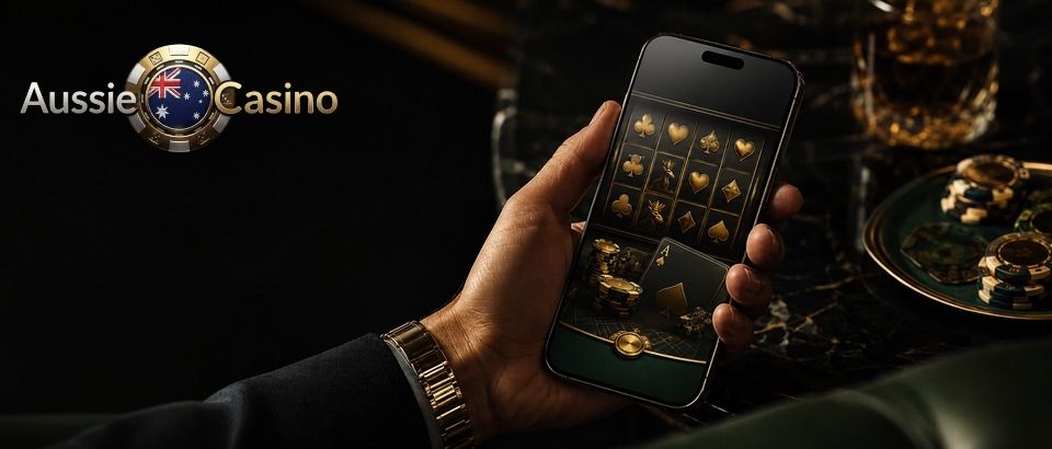 Aussie Casino Online casino selection on smartphone