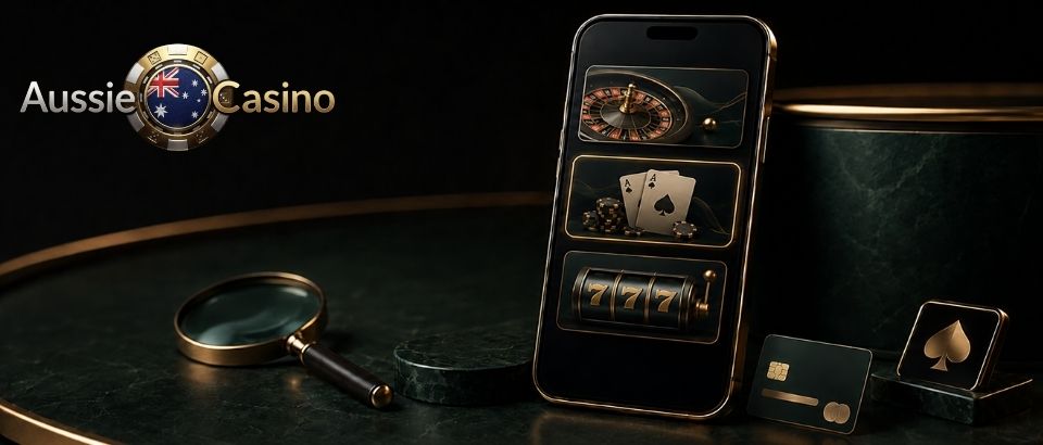 Smartphone displaying mobile casino features