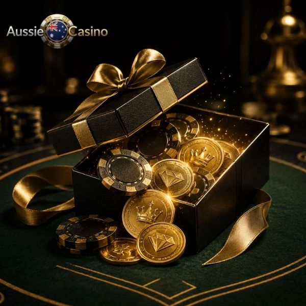Welcome bonus with gold coins and casino chips