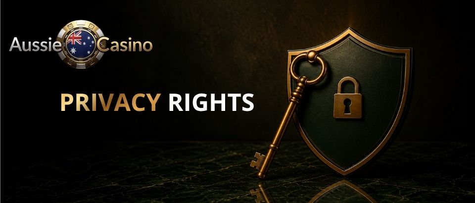 Aussie Casino Online privacy rights with lock and key